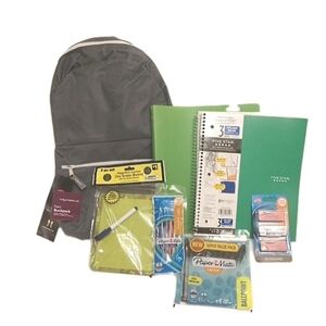 School Supplies Bundle Five Star Notebook Paper Mate Pens, Pencils, Backpack 7pc